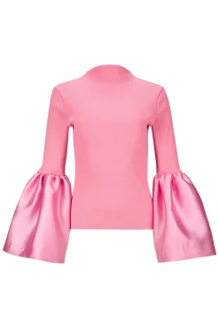 Marques ' Almeida Tops | TURTLENECK PUFF SLEEVE TOP PINK