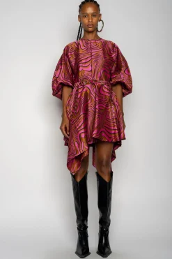 Marques ' Almeida Dresses | Dresses | ZEBRA BROCADE BALLOON SLEEVE DRESS PINK