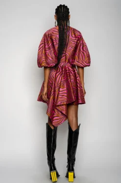 Marques ' Almeida Dresses | Dresses | ZEBRA BROCADE BALLOON SLEEVE DRESS PINK