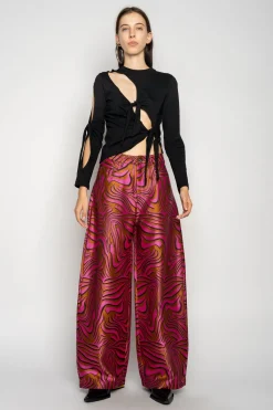 Marques ' Almeida Bottoms | Bottoms | ZEBRA BROCADE BOYFRIEND TROUSERS PINK