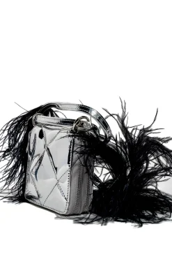 Marques ' Almeida Accessories | PRE-OWNED / WALLET BAG WITH FEATHER STRAP SILVER