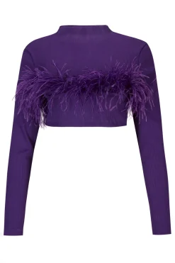 Marques ' Almeida Tops | Tops | CROPPED FEATHER TOP PURPLE