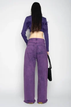 Marques ' Almeida Tops | Tops | CROPPED FEATHER TOP PURPLE