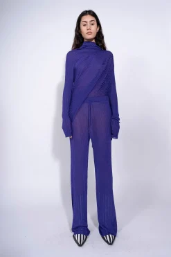 Marques ' Almeida Tops | Knitwear | DRAPED JUMPER IN LIGHTWEIGHT KNIT PURPLE
