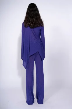 Marques ' Almeida Tops | Knitwear | DRAPED JUMPER IN LIGHTWEIGHT KNIT PURPLE