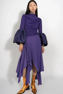 Marques ' Almeida Tops | TURTLENECK PUFF SLEEVE TOP PURPLE