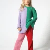 Marques ' Almeida Bottoms | Knitwear | RED AND PINK COTTON KNIT TROUSERS MULTICOLOUR