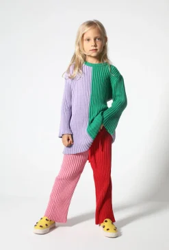 Marques ' Almeida Bottoms | Knitwear | RED AND PINK COTTON KNIT TROUSERS MULTICOLOUR