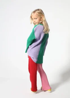 Marques ' Almeida Bottoms | Knitwear | RED AND PINK COTTON KNIT TROUSERS MULTICOLOUR
