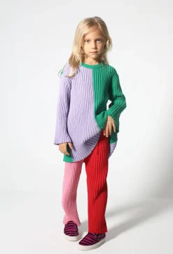 Marques ' Almeida Bottoms | Knitwear | RED AND PINK COTTON KNIT TROUSERS MULTICOLOUR