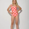 Marques ' Almeida Swimwear | RED AND PINK GINGHAM SWIMSUIT MULTICOLOUR