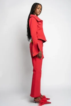 Marques ' Almeida Denim | Bottoms | CAPRI JEANS RED