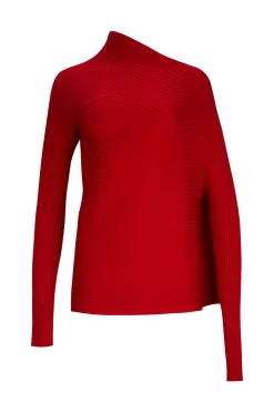 Marques ' Almeida Knitwear | Tops | DRAPED JUMPER IN MERINO KNIT RED