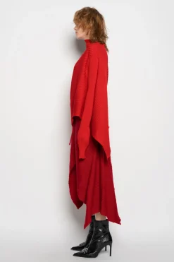Marques ' Almeida Knitwear | Tops | DRAPED JUMPER IN MERINO KNIT RED