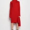 Marques ' Almeida Knitwear | Dresses | DRAPED NECK DRESS RED