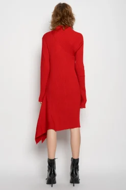 Marques ' Almeida Knitwear | Dresses | DRAPED NECK DRESS RED