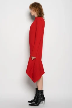 Marques ' Almeida Knitwear | Dresses | DRAPED NECK DRESS RED