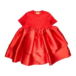 Marques ' Almeida Dresses | DRESS WITH RIB TOP AND MIKADO DOUBLE LAYE BOTTOM RED