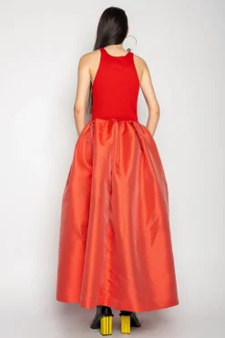 Marques ' Almeida Dresses | DRESS WITH TANK TOP SCOOPED RED