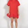 Marques ' Almeida Tops | Dresses | FEATHER HEM T-SHIRT DRESS RED