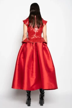 Marques ' Almeida Bottoms | HIGH WAIST PLEATED FULL SKIRT RED