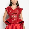 Marques ' Almeida Outerwear | Tops | LEATHER BIKER VEST RED