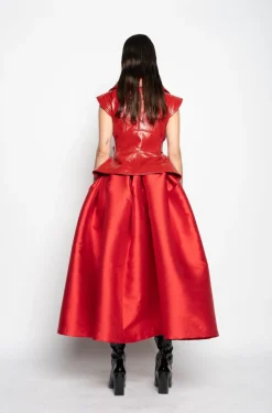 Marques ' Almeida Outerwear | Tops | LEATHER BIKER VEST RED