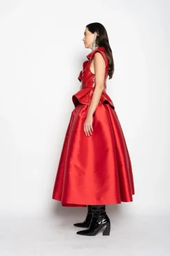 Marques ' Almeida Outerwear | Tops | LEATHER BIKER VEST RED