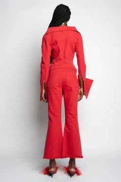 Marques ' Almeida Outerwear | Tops | OFF-SHOULDER COLLAR JACKET RED