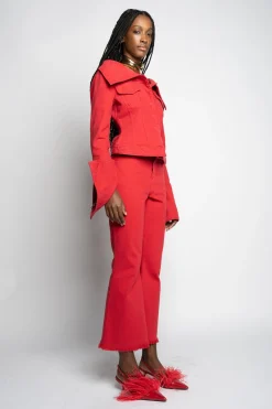 Marques ' Almeida Outerwear | Tops | OFF-SHOULDER COLLAR JACKET RED