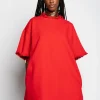 Marques ' Almeida Dresses | Denim | OVERSIZED T-SHIRT DRESS RED