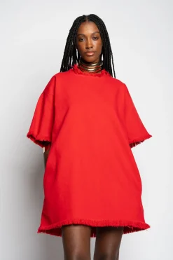 Marques ' Almeida Dresses | Denim | OVERSIZED T-SHIRT DRESS RED