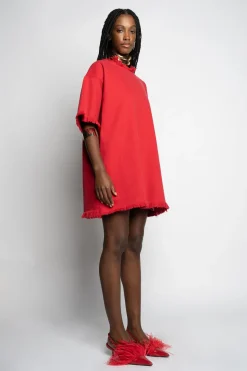 Marques ' Almeida Dresses | Denim | OVERSIZED T-SHIRT DRESS RED