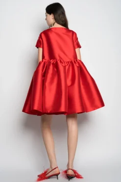 Marques ' Almeida Dresses | Dresses | SHORT CAP SLEEVE PUFF DRESS RED