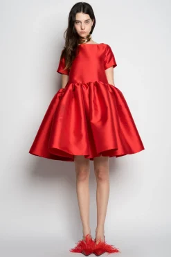 Marques ' Almeida Dresses | Dresses | SHORT CAP SLEEVE PUFF DRESS RED