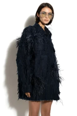 Marques ' Almeida Denim | Outerwear | SHREDDED INDIGO DENIM OVERSHIRT NAVY