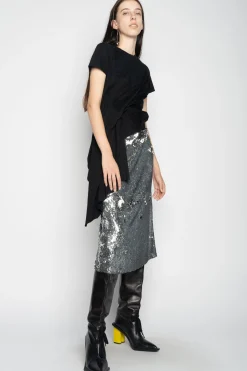 Marques ' Almeida Bottoms | Bottoms | CLASSIC SLIP SKIRT SILVER