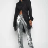 Marques ' Almeida Bottoms | Bottoms | SEQUINS BOOTCUT TROUSERS SILVER