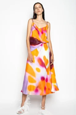 Marques ' Almeida Tops | Tops | SLIP PRINTED SATIN SPAGHETTI STRAP TOP MULTICOLOUR