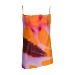 Marques ' Almeida Tops | Tops | SLIP PRINTED SATIN SPAGHETTI STRAP TOP MULTICOLOUR