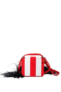 Marques ' Almeida Accessories | STRIPED WALLET BAG WITH FEATHER STRAP MULTICOLOUR