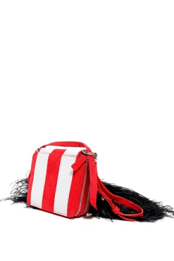 Marques ' Almeida Accessories | STRIPED WALLET BAG WITH FEATHER STRAP MULTICOLOUR