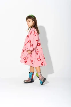 Marques ' Almeida Dresses | THUNDER PRINT GATHERED DRESS PINK