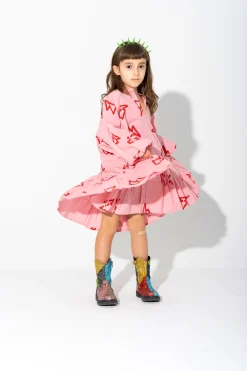 Marques ' Almeida Dresses | THUNDER PRINT GATHERED DRESS PINK