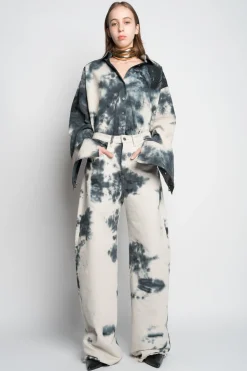 Marques ' Almeida Bottoms | Denim | TIE DYE BLACK BOYFRIEND TROUSERS BLACKWHITE