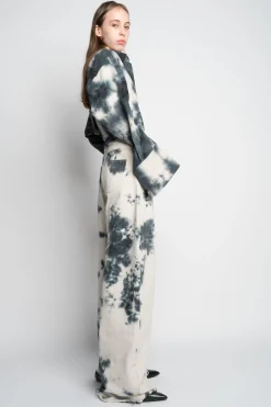 Marques ' Almeida Bottoms | Denim | TIE DYE BLACK BOYFRIEND TROUSERS BLACKWHITE