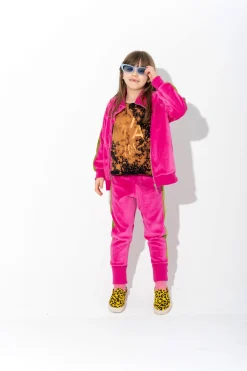 Marques ' Almeida Bottoms | TRACKSUIT VELOUR TROUSERS WITH CONTRAST TAPE BRIGHTPINK