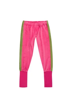 Marques ' Almeida Bottoms | TRACKSUIT VELOUR TROUSERS WITH CONTRAST TAPE BRIGHTPINK