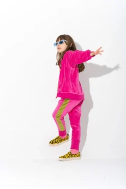 Marques ' Almeida Bottoms | TRACKSUIT VELOUR TROUSERS WITH CONTRAST TAPE BRIGHTPINK
