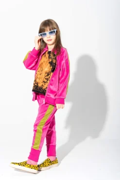 Marques ' Almeida Bottoms | TRACKSUIT VELOUR TROUSERS WITH CONTRAST TAPE BRIGHTPINK